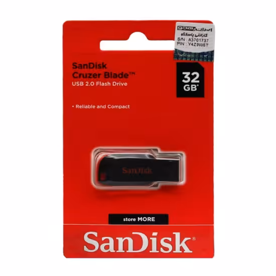فلش مموری سن دیسک مدل Cruzer Blade USB2.0 ظرفیت 32 گیگابایت