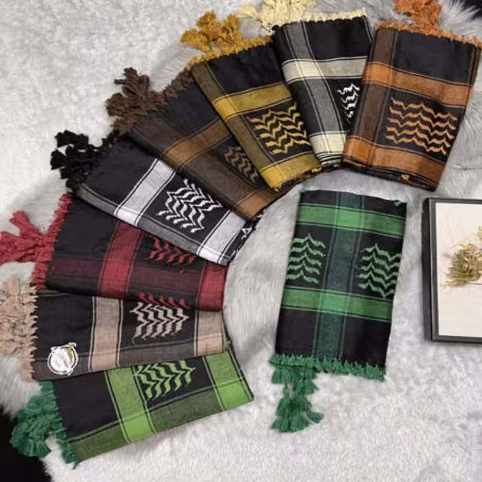 شال چفیه عربی نارنجی خوشرنگ