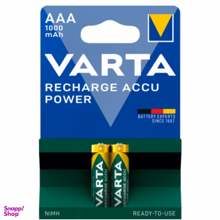 باتری نیم قلمی قابل شارژ وارتا (Varta) مدل ACCU power Ready-to-use 1000 بسته 2 عددی