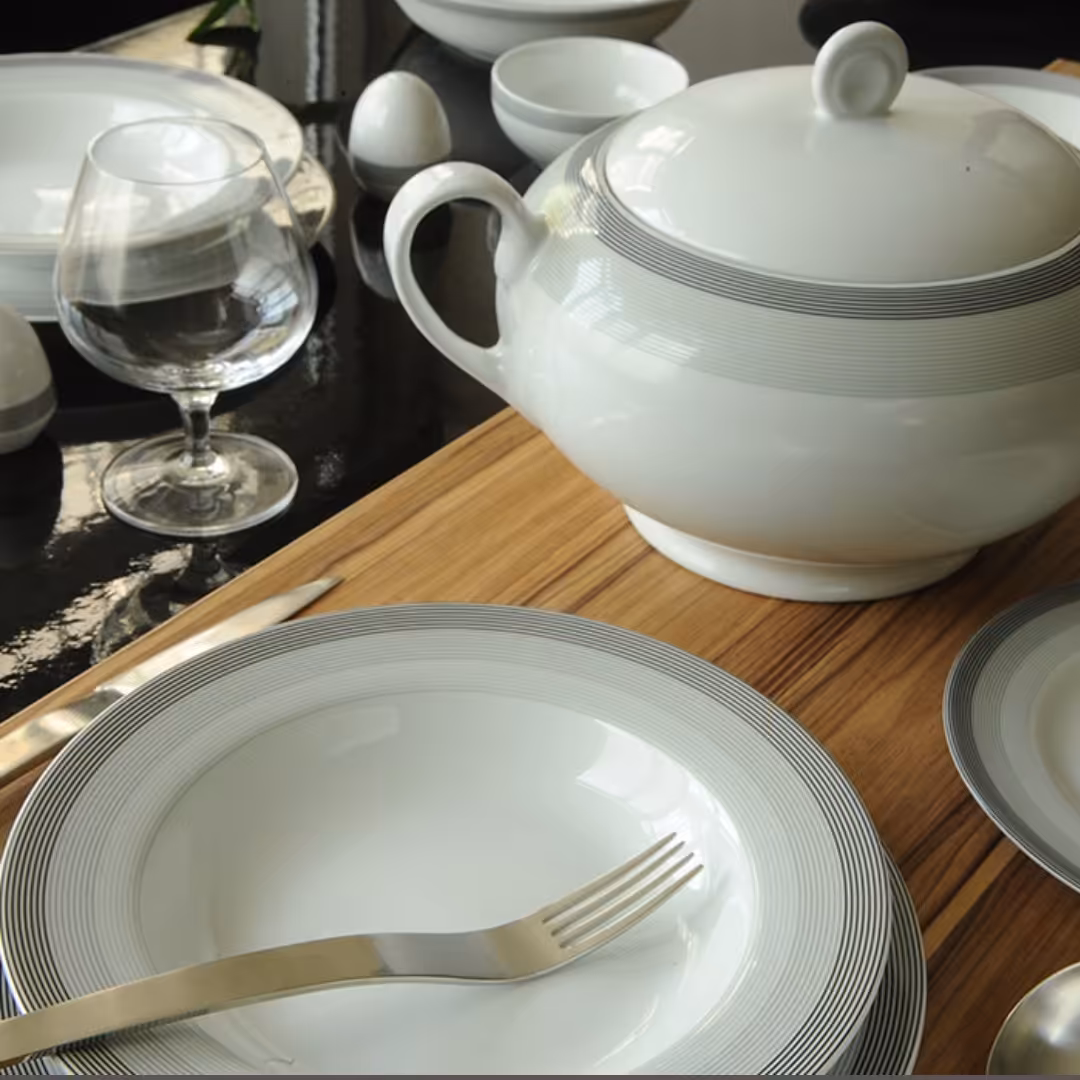 سرویس چینی زرین طرح سیلورلاینر (درجه عالی) سرویس 102 پارچه 12 نفره - ارسال رایگان با باربری به مرکز استان مقصد