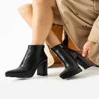 چکمه و بوت مشکی زنانه پلت فرم چرمی واقعی سیاه Elisse Shoes