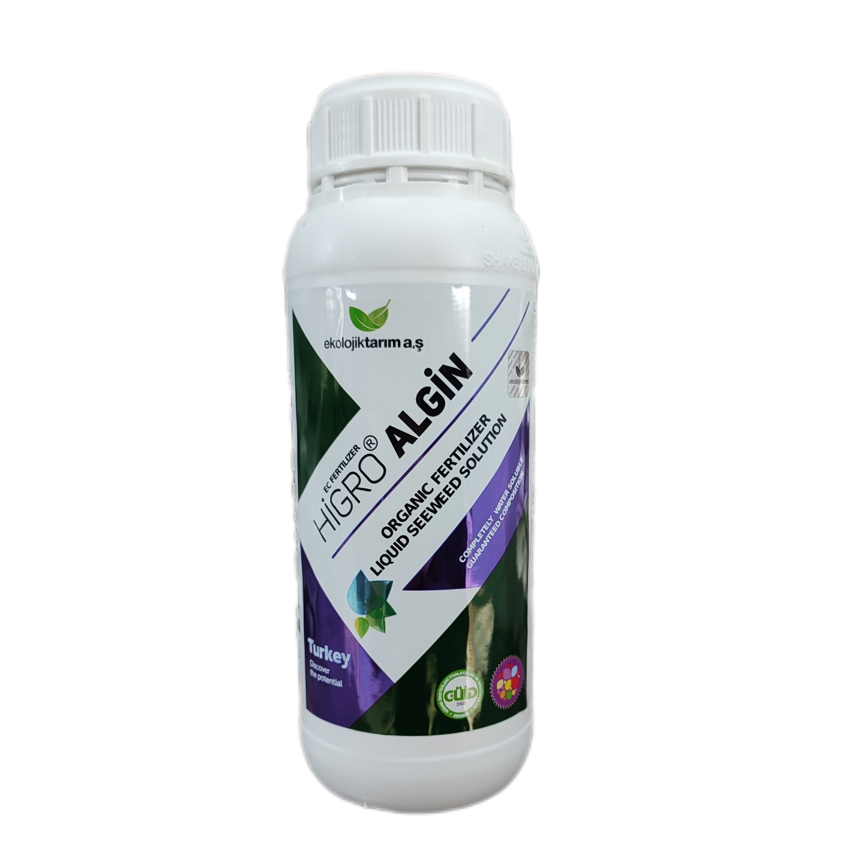 کود جلبک دریایی مایع هیگرو آلجین حاوی هورمون رشد وعنصر آمینواسید حجم 1 لیتری برند  اکولوژیک تاریم ترکیه