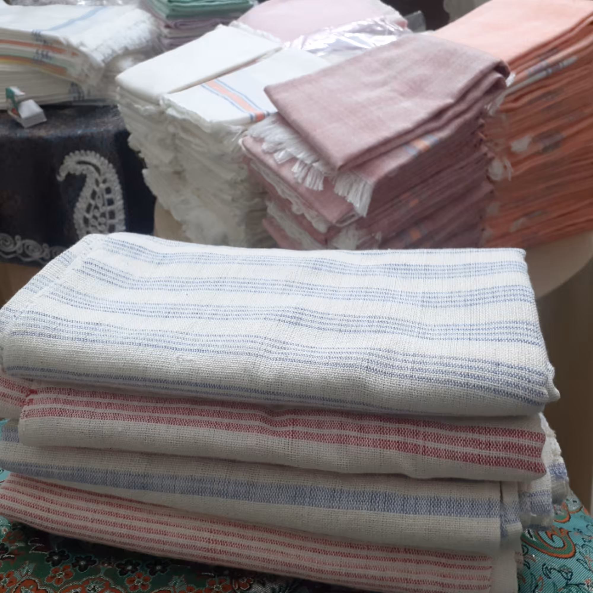 سفره نان توبافی شده نخ پنبه دستباف سایز  بزرگ