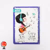 دفتر مشق 80 برگ سیمی طرح موزیک آتی