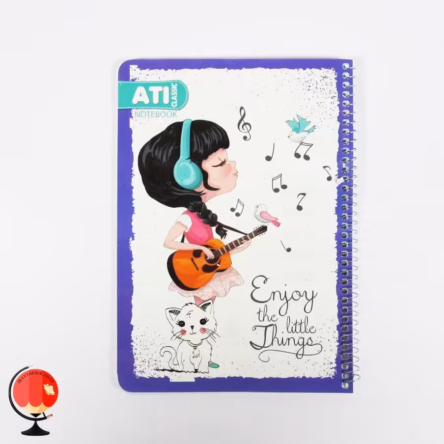 دفتر مشق 80 برگ سیمی طرح موزیک آتی