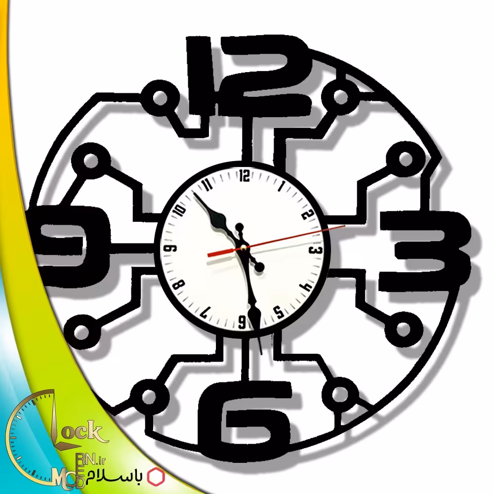 ساعت دیواری طرح مدار الکتریکی کد 929 (پس کرایه)