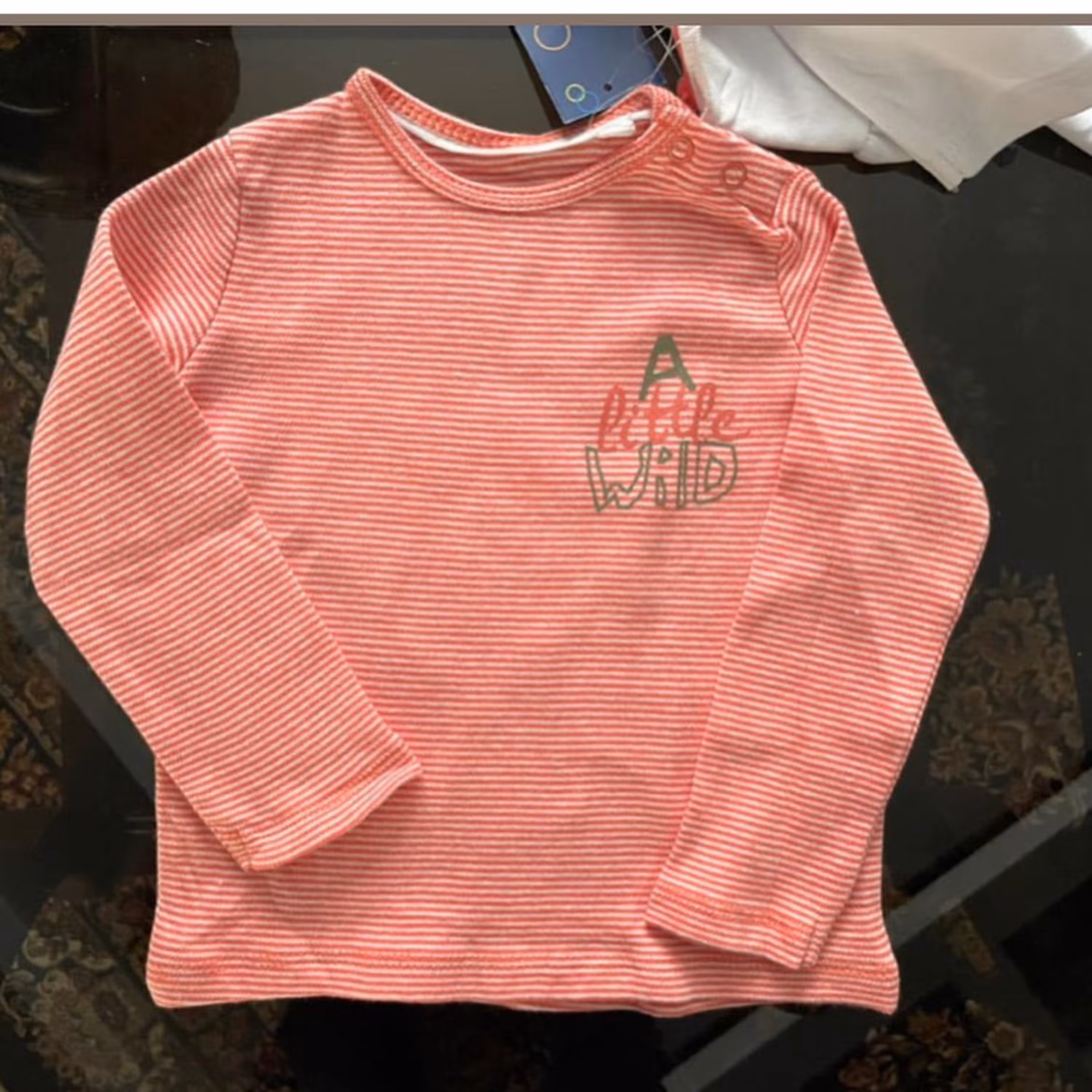 بلوز نوزادی  راه راه آستین بلند  lupilu سایز 6 تا 12 ماه جنس عالی و لطیف 