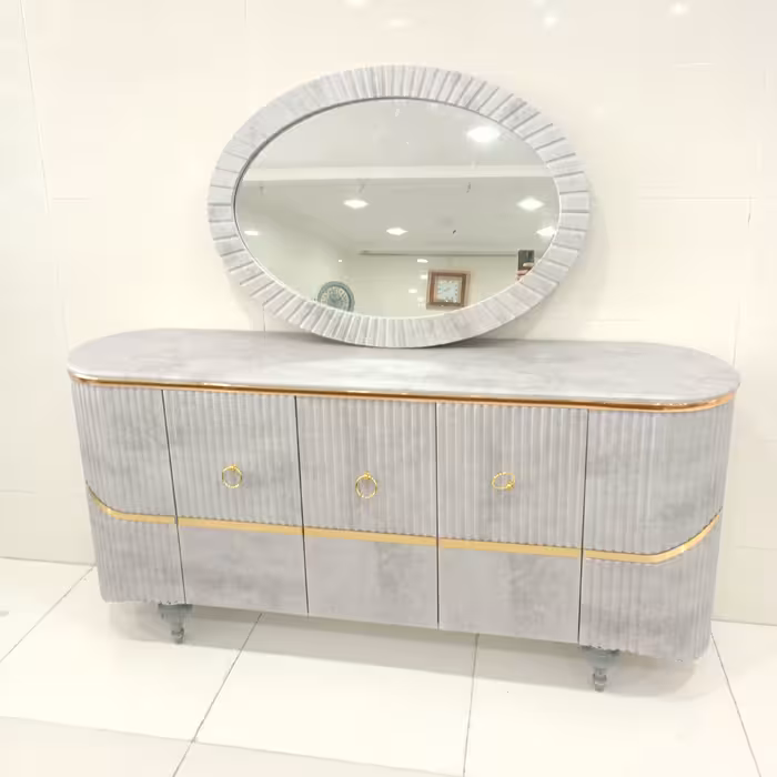 ایینه کنسول پرنس رنگ طوسی ابر و بادی