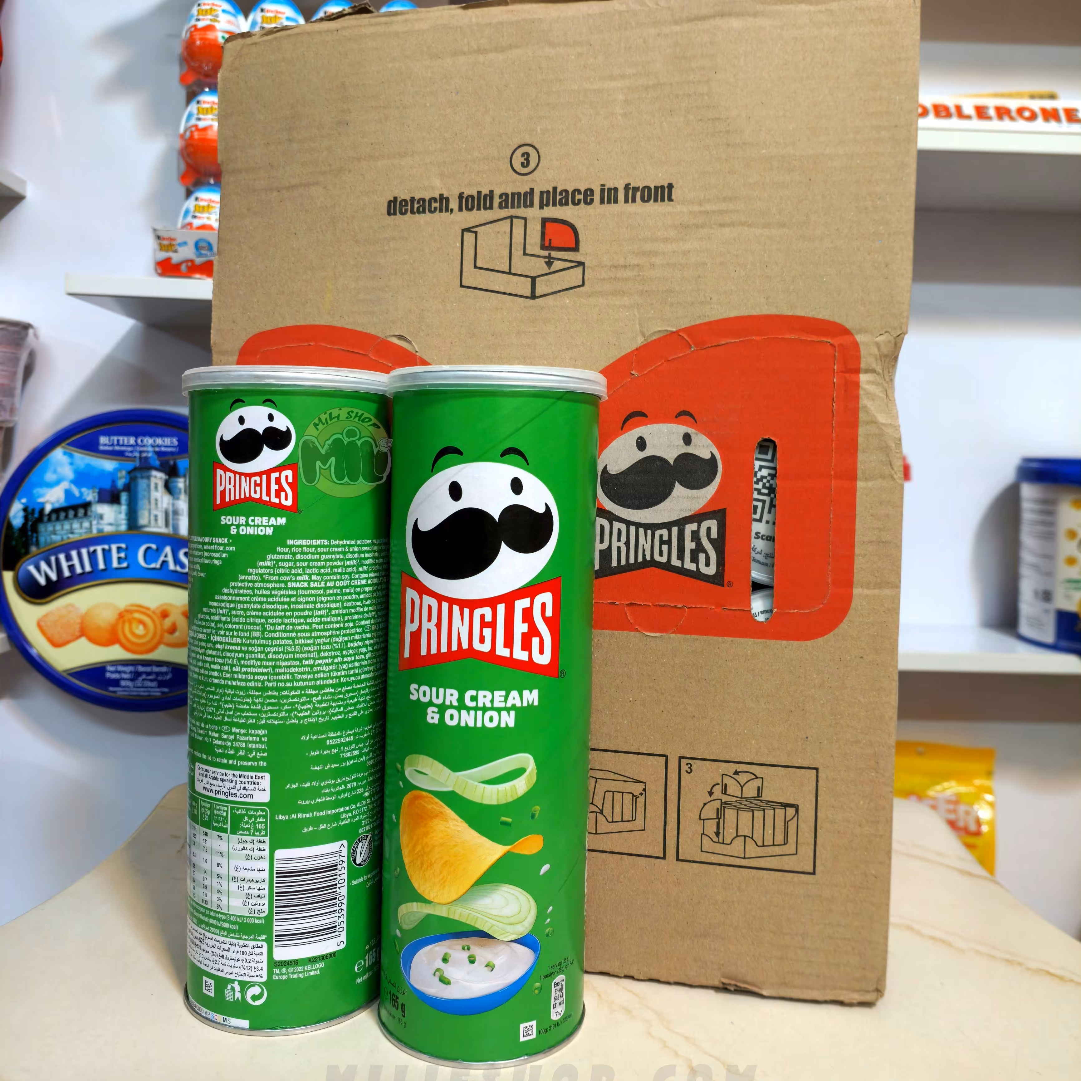 چیپس پرینگلز اصلی165 گرم طعم پیاز و خامه ترش