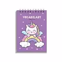 دفترچه یادداشت لغت زبان 100 برگ آبرنگ سیمی طرح یونیکورن سایز A6