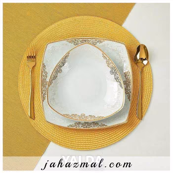 سرویس چینی پردیس طرح یلدا طلایی 30 پارچه کد 469b