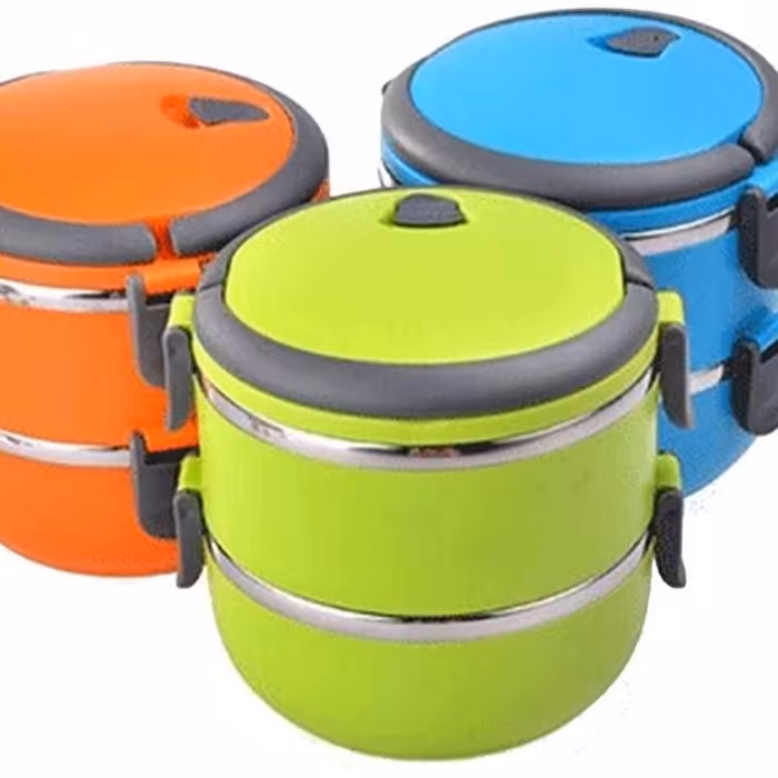 ظرف غذای رنگی دوطبقه یک عددی