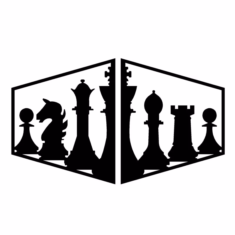 استیکر چوبی طرح شطرنج TY895 مجموعه 2 عددی