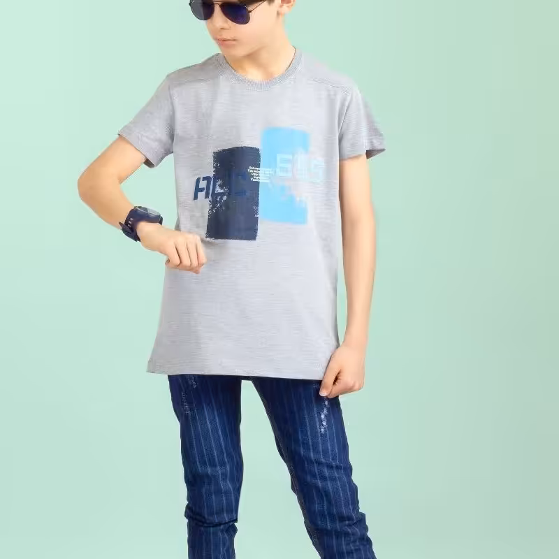 تیشرت بلوز  پسرانه نخی سایز55تا65 رنگ زرد قرمز طوسی سورمه ای