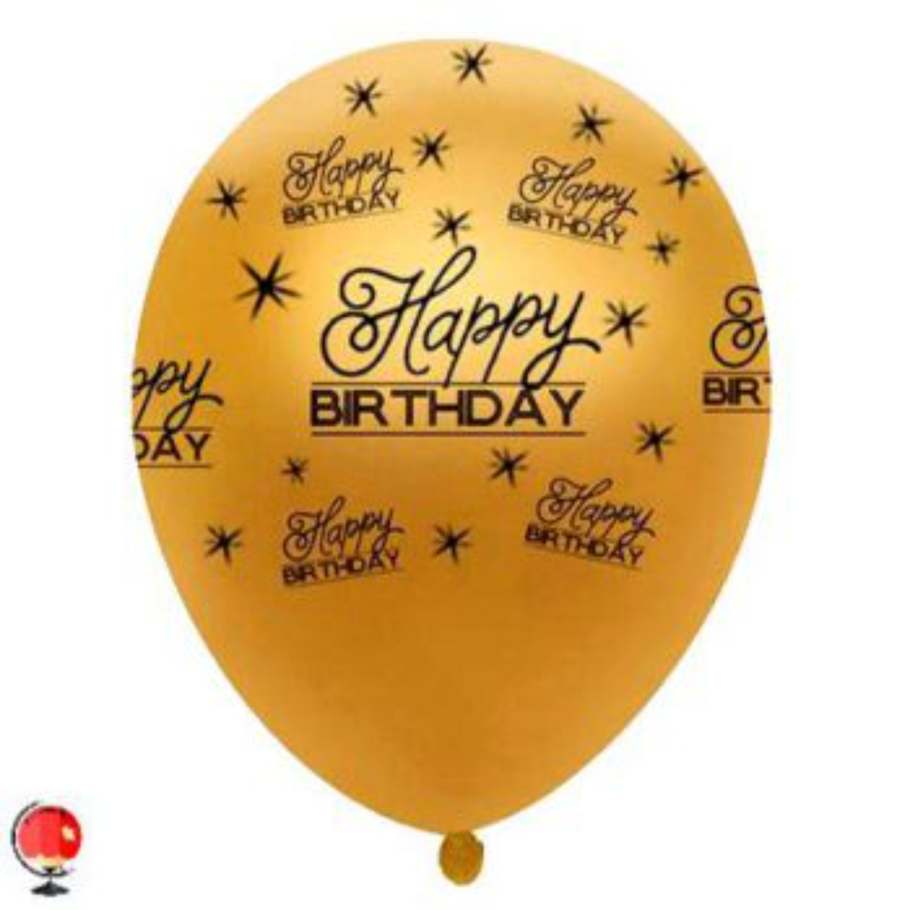 بادکنک طلایی چاپ دار HAPPY BIRTHDAY سایز 12 اینچ