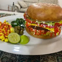 ماکت فست فودی همبرگر با دورچین