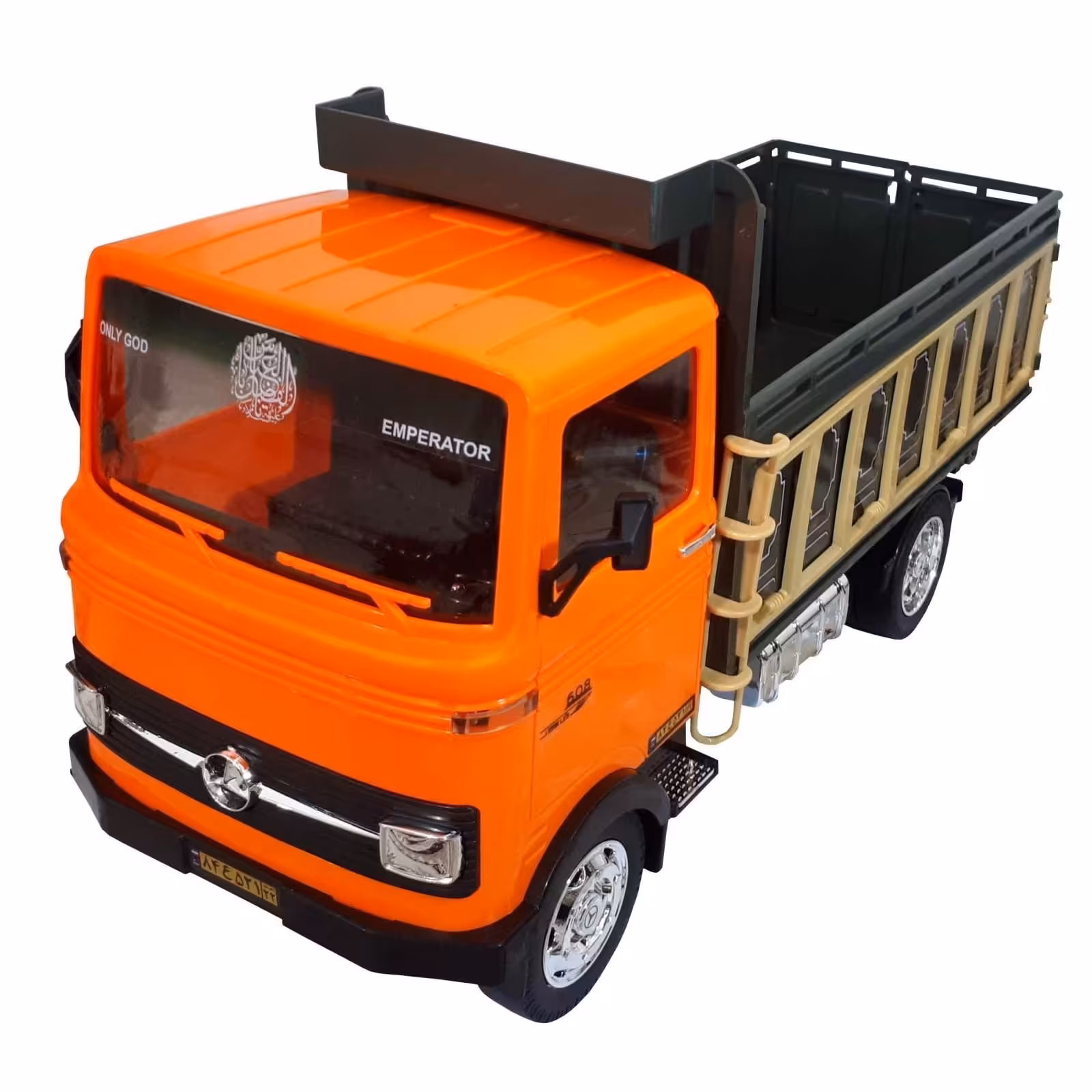 اسباب بازی ماشین کامیون بنز خاور بزرگ 608 نارنجی