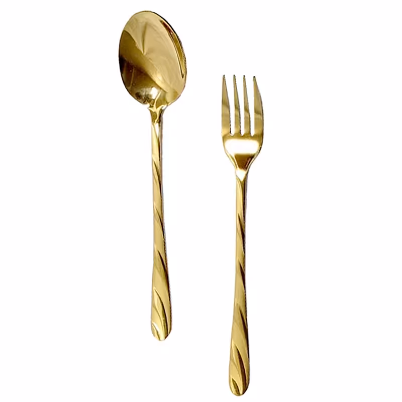 قاشق چنگال طلایی  اصلی طرح  نیویورک یونیک 6  نفره آهنربا نگیر   