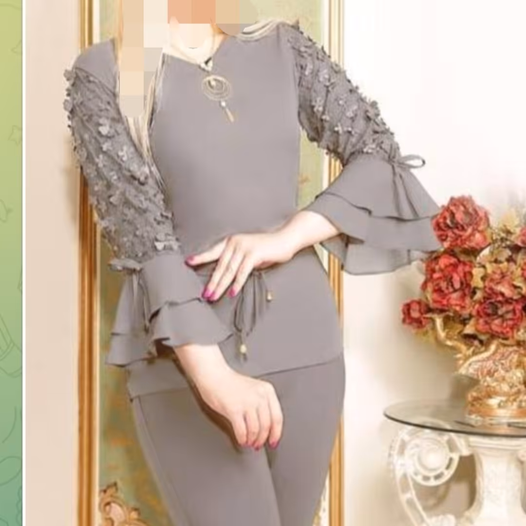 شومیزمجلسی آستین کلوش شومیز آستین گل شومیززنانه مجلسی شومیزدخترانه شومیزکرپ حریر