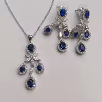 نیم ست مجلسی و خاص ، کریستال های آبی ، کیفیت عالی 