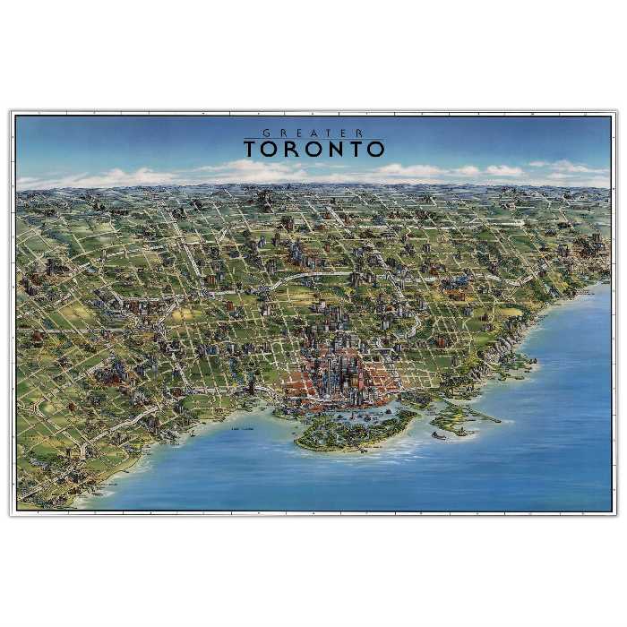 تابلو شاسی پالمیرا طرح نقشه سه بعدی تورنتو کانادا کد MAP164 C سایز 50X70