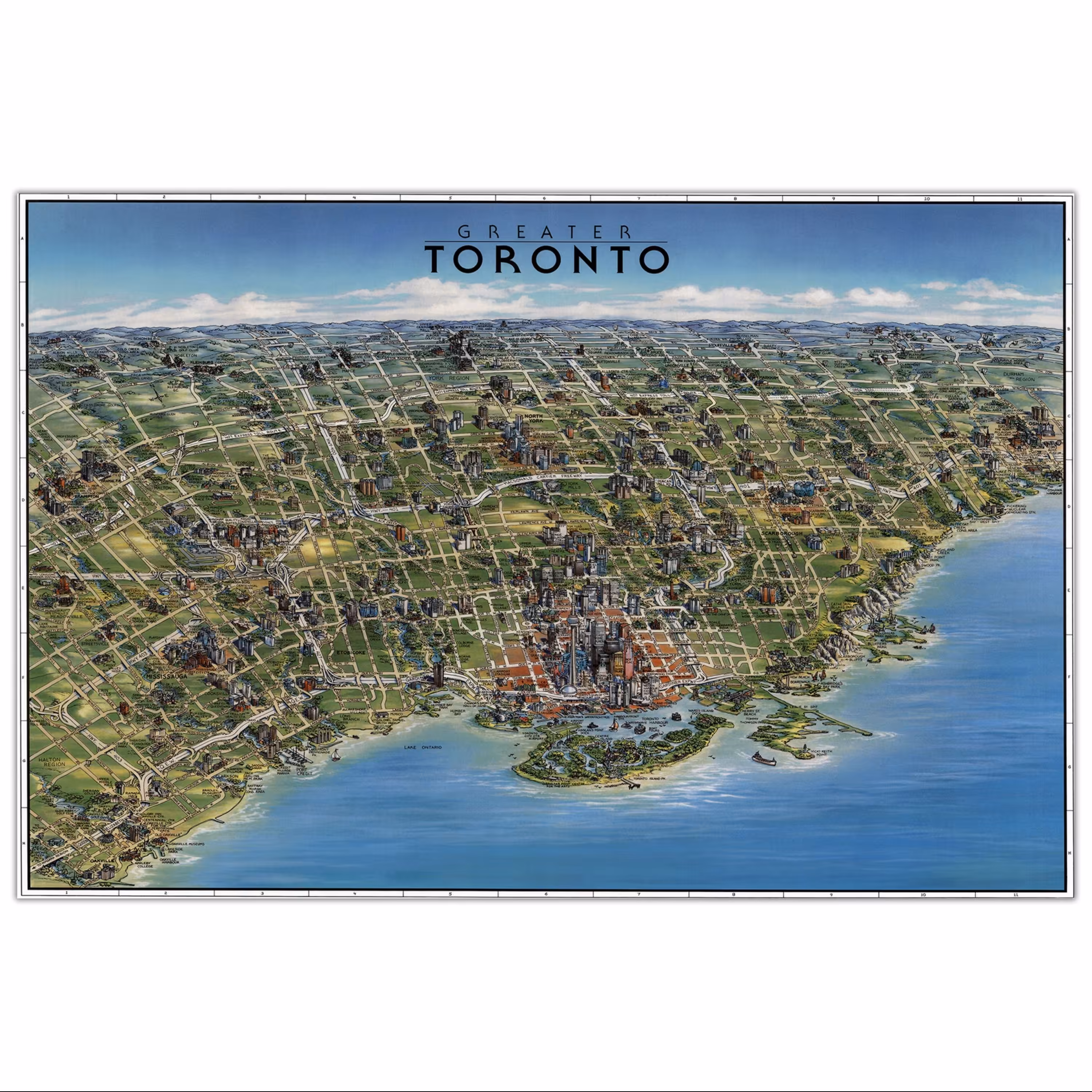 تابلو شاسی پالمیرا طرح نقشه سه بعدی تورنتو کانادا کد MAP164 C سایز 50X70