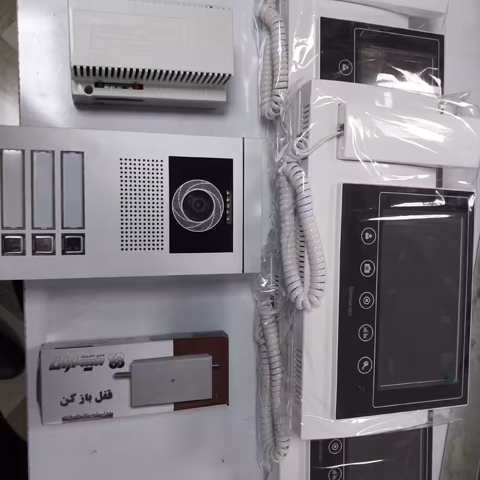 پکیج آیفون تصویری سه واحدی سیماران با مانیتور 7 اینچ با حافظه