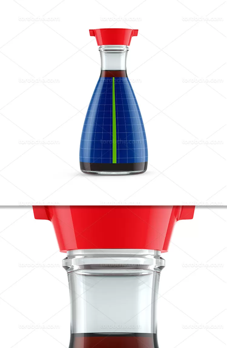 موکاپ شیشه سس سویا | گرافیک با طعم تربچه