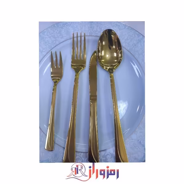 سرویس قاشق و چنگال 24 نفره 144 پارچه یونیک مدل هانوفر طلایی دهنه اروپایی