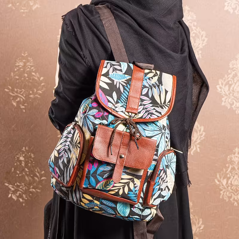 کوله پشتی طرح برگ