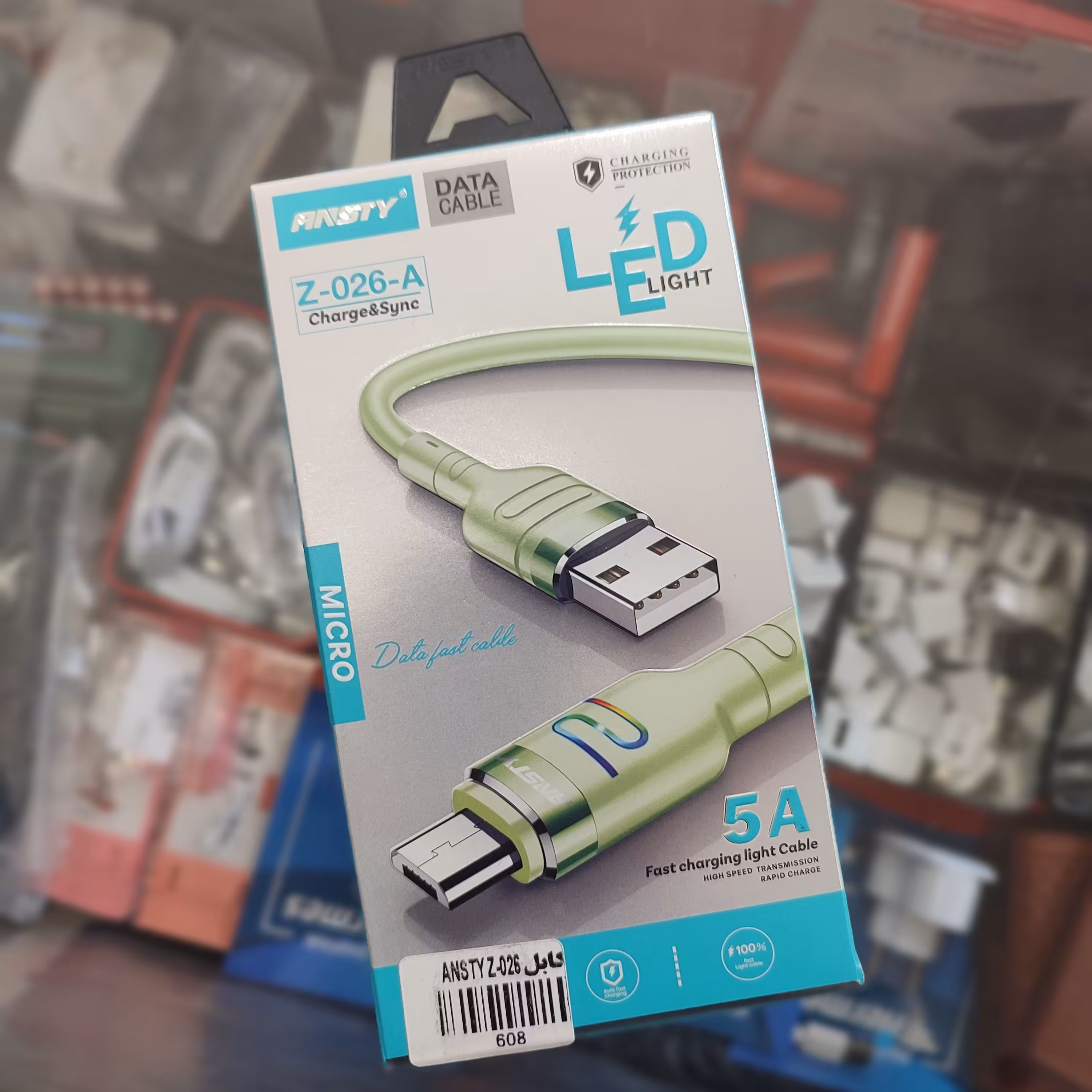 کابل شارژ اندروید LEDدار  ANSTY مدل Z-026-A  