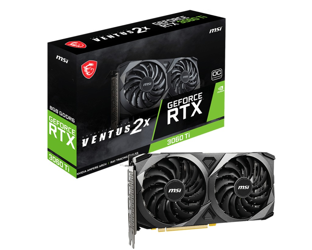خرید کارت گرافیک ام اس آی Graphics MSI GeForce RTX 3060 Ti VENTUS 2X 8G OCV1 LHR با بهترین قیمت