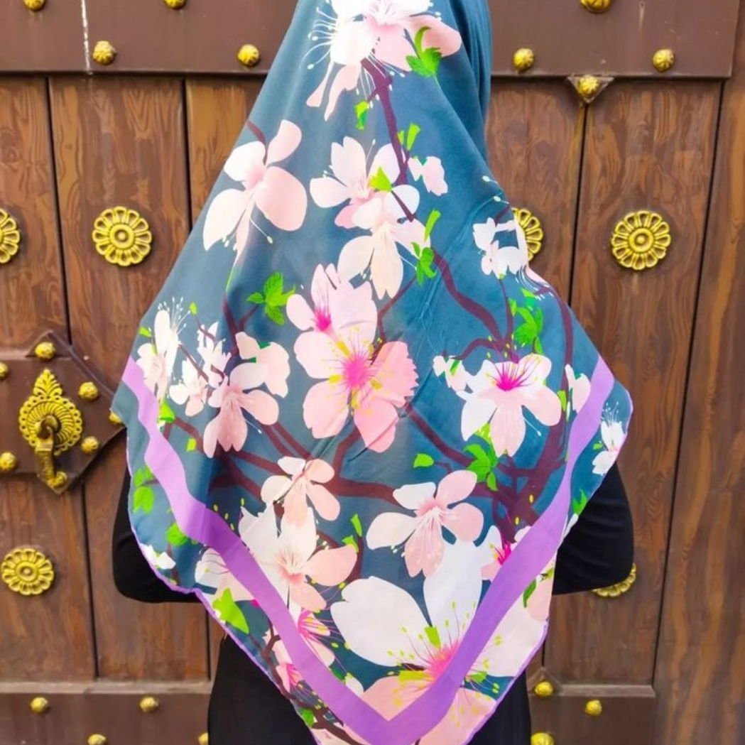 روسری،طرح شکوفه بهاری