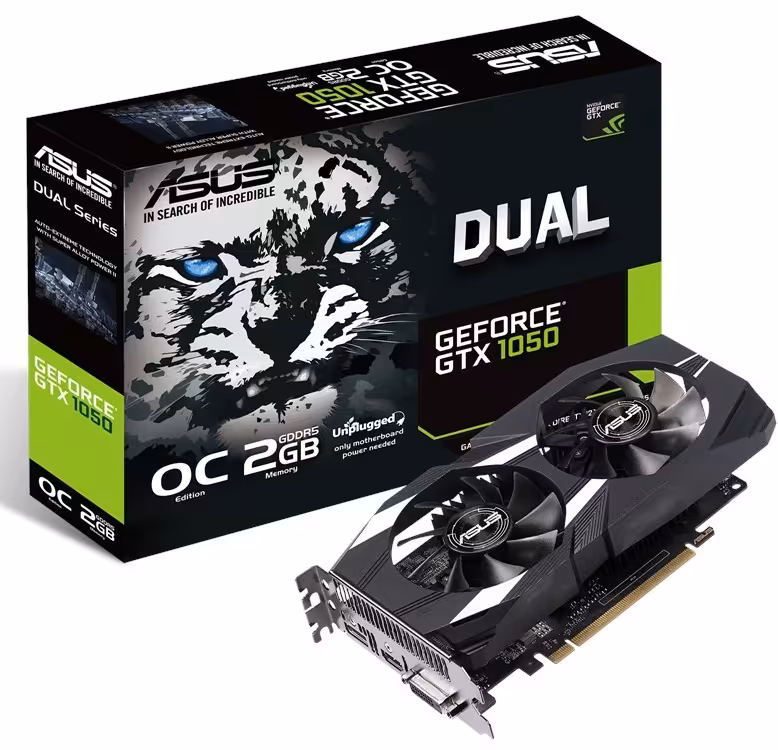 کارت گرافیک ایسوس مدل دوآل جی تی ایکس 1050 او2جی وی 2 با ظرفیت 2 گیگابایت
