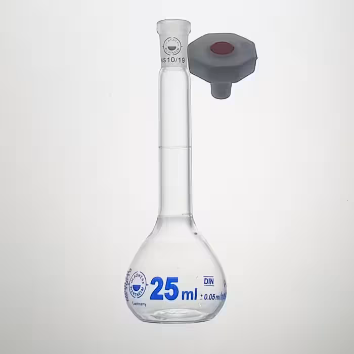 بالن ژوژه 25ml درب دار شیشه کلاس ای 