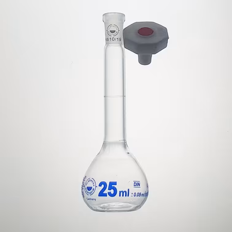 بالن ژوژه 25ml درب دار شیشه کلاس ای 