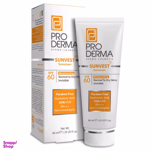 کرم ضد آفتاب و مرطوب کننده پرودرما مدل SPF60 حجم 40 میلی لیتر