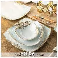 سرویس چینی پردیس طرح یلدا فیروزه ای 30 پارچه کد 469i