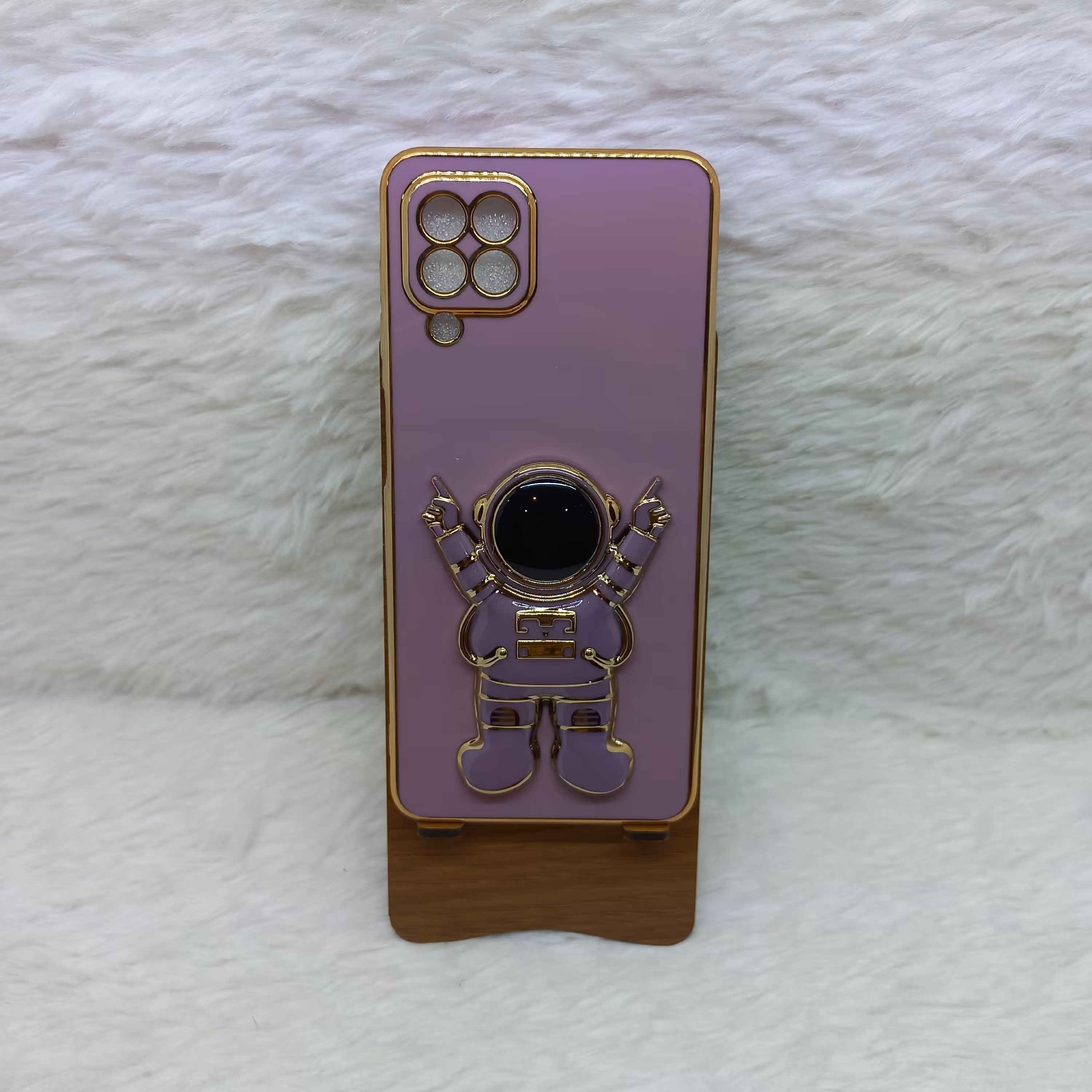 گارد (قاب) گوشی A22 4G M32 4G مدل مای کیس فضانورد رنگ بنفش مناسب گوشی Samsung A22 4G M32 4G