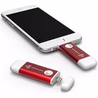 آدام المنتس فلش مموری لایتنینگ مدل iKlips با ظرفیت 128 گیگابایت قرمز - Hiapple.ir