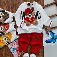 ست بلوز و شلوار اسپورت ، جنس پنبه دورس  با کیفیت،  مناسب حدود سنی 3 تا 10 سال 