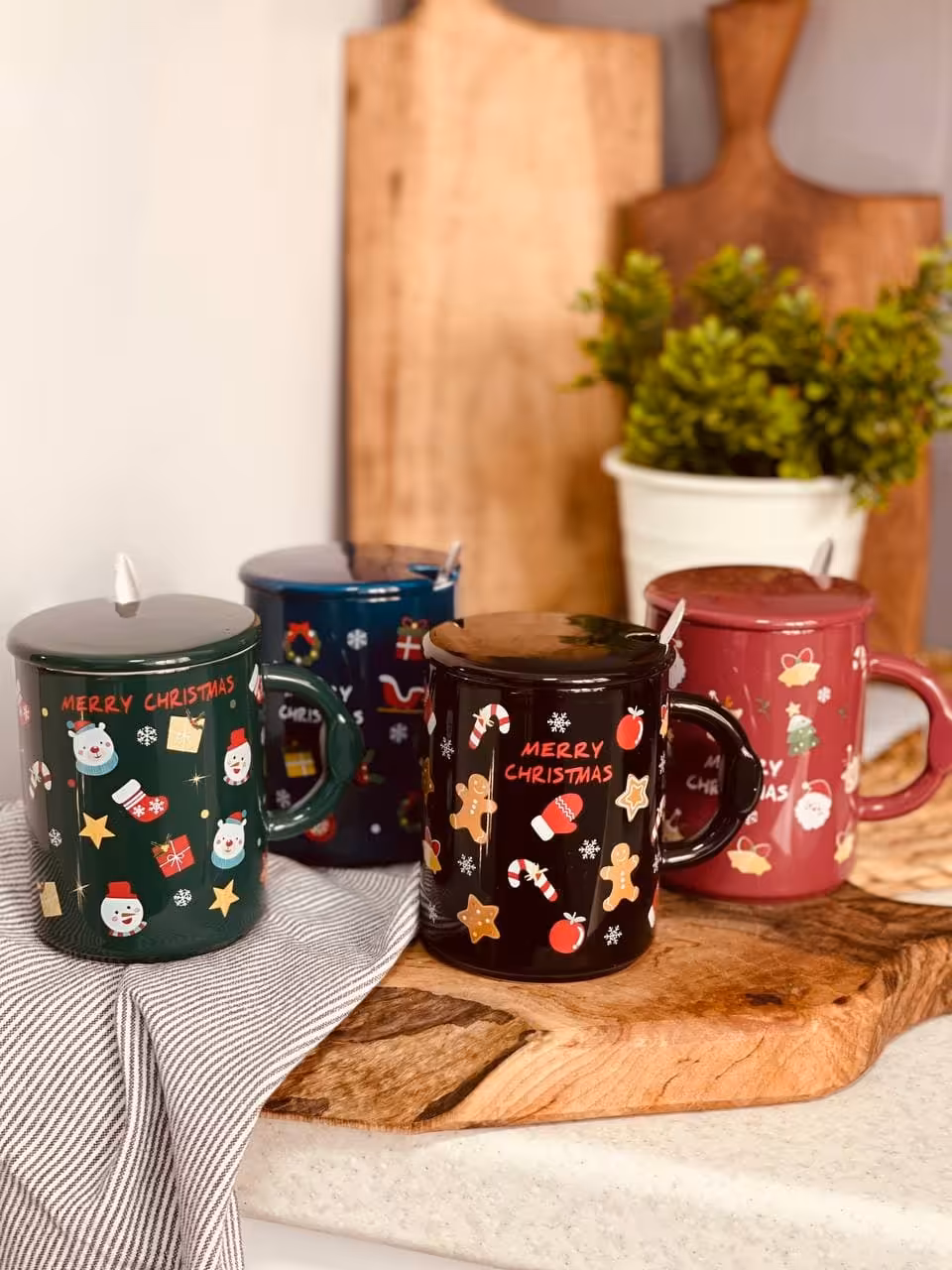 ماگ کریسمسی درب دار