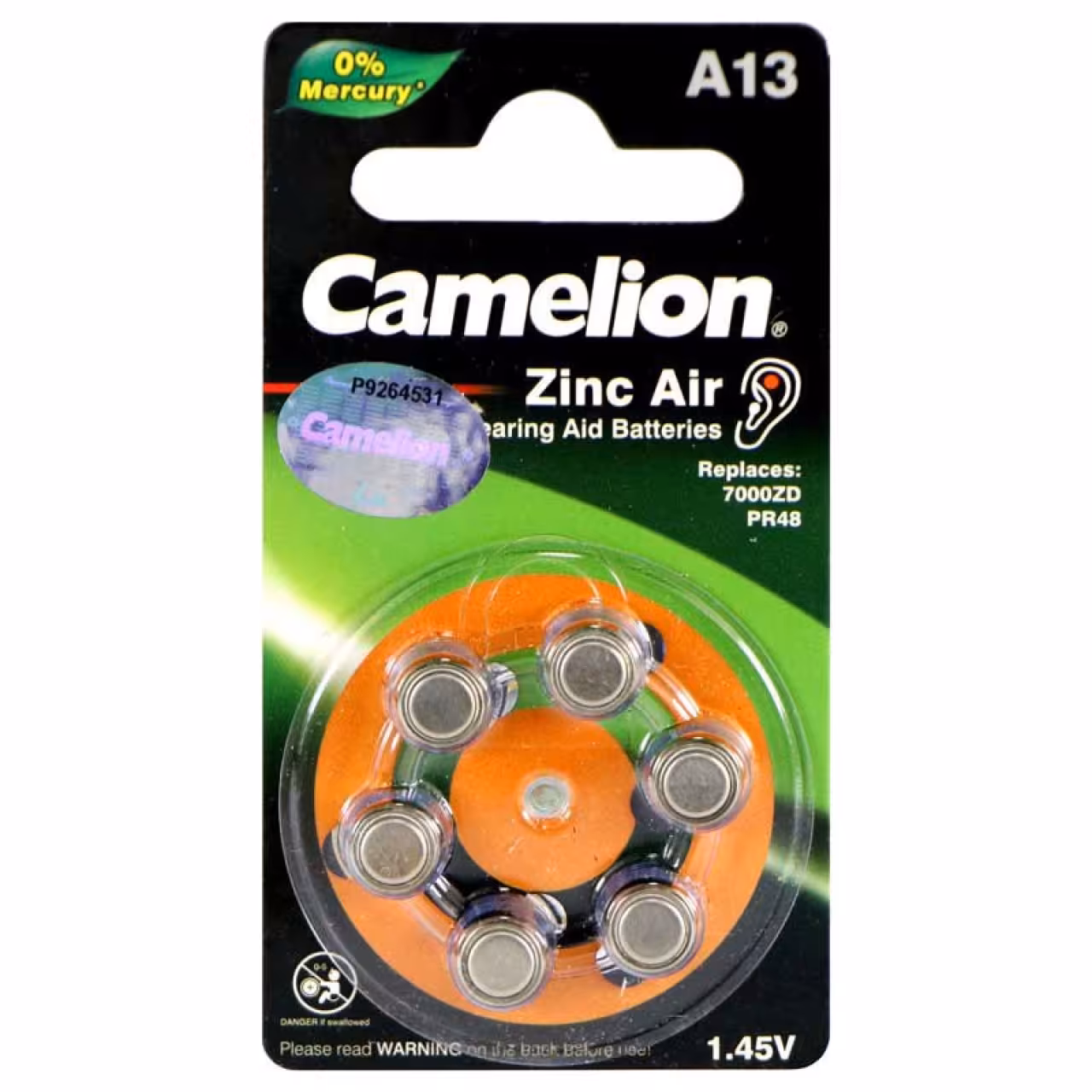 باتری سمعک کملیون مدل A13 بسته 6 عددی