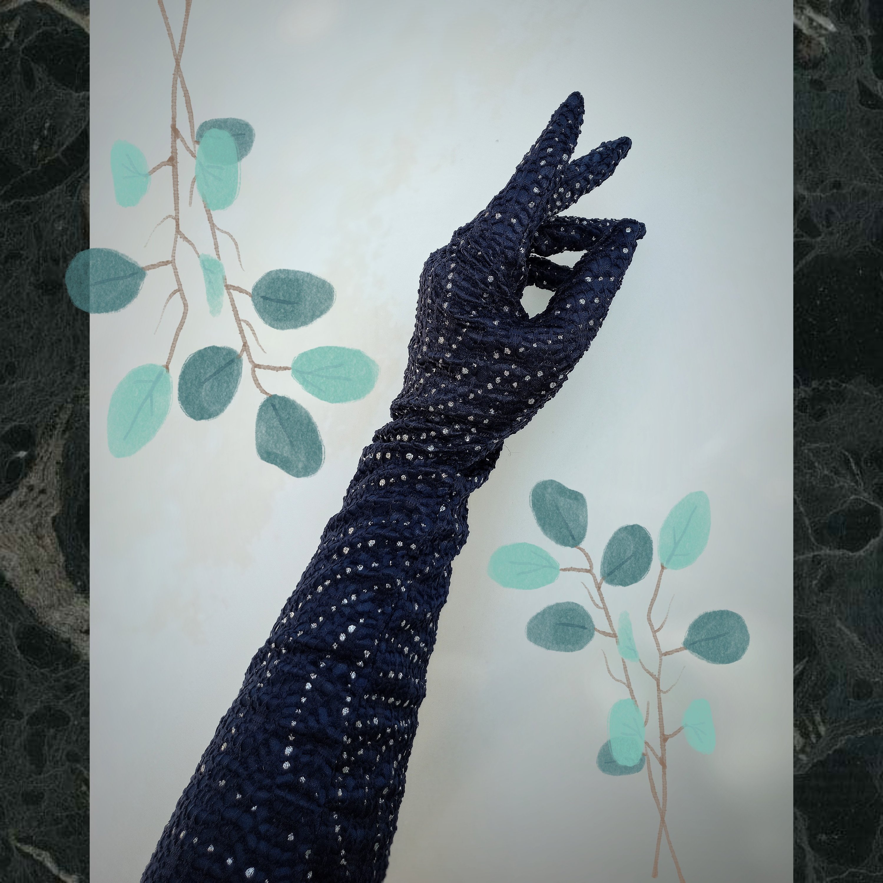 دستکش سرمه ای مجلسی