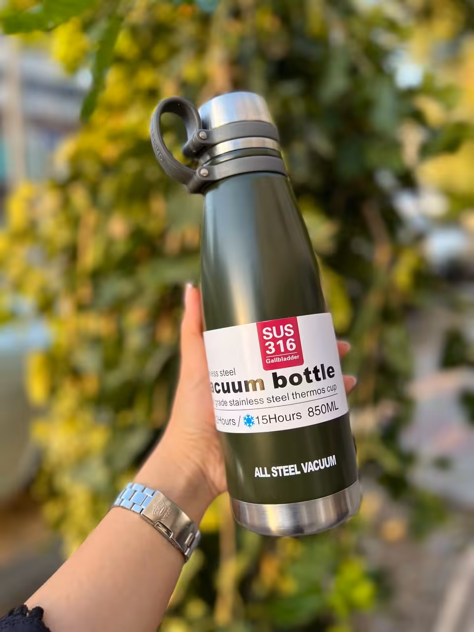 فلاسک 850 میل استیل دوجداره 316