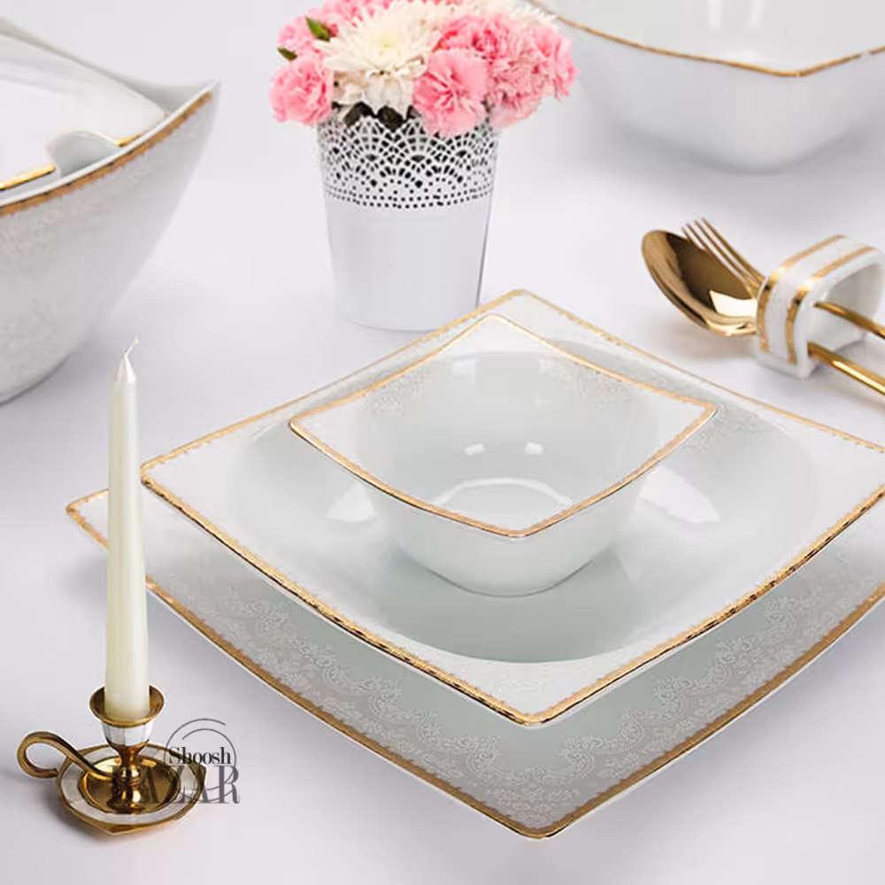 سرویس 30 پارچه چینی پردیس طرح آلیس صورتی 6 نفره