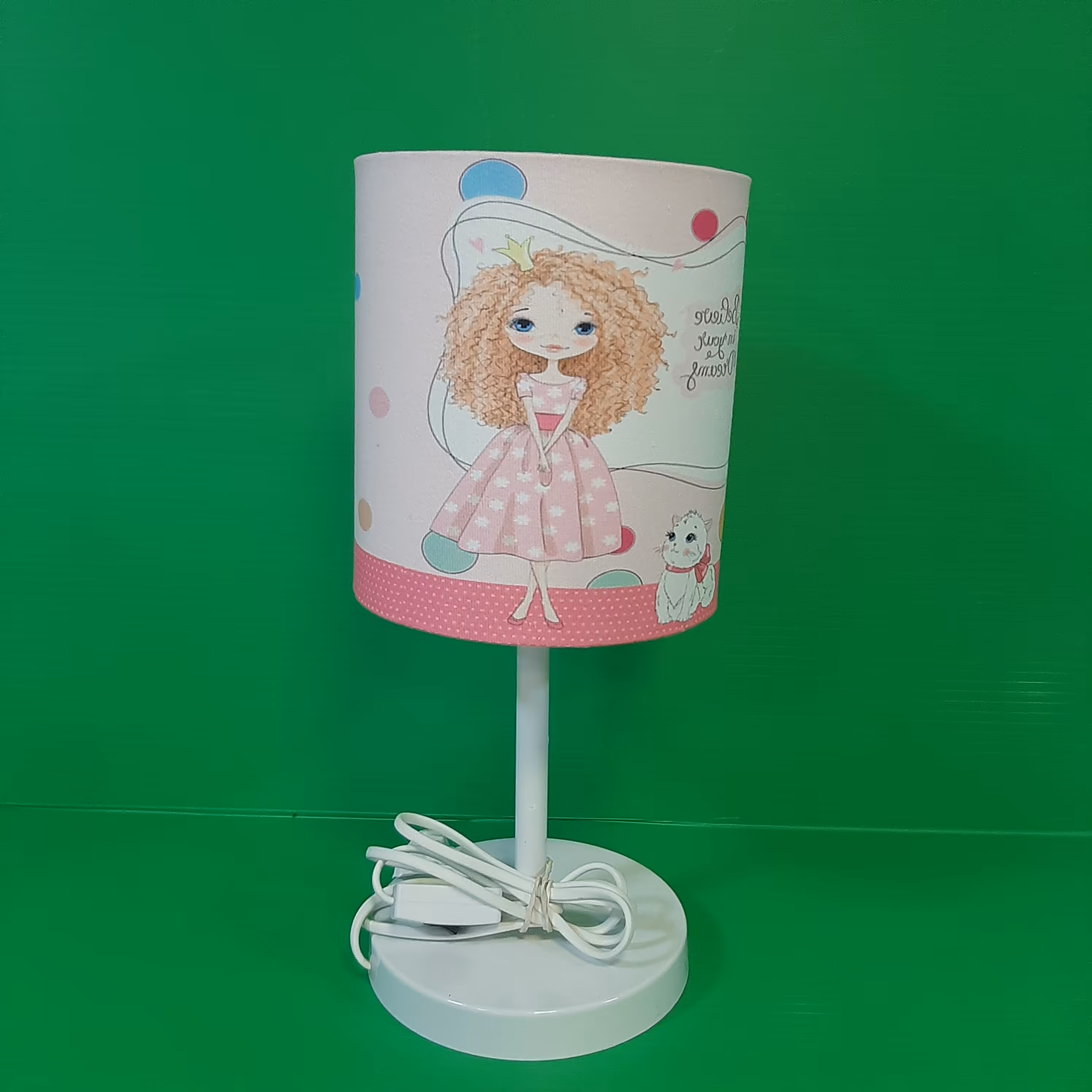 آباژور اتاق کودک طرح موفرفری صورتی روشن