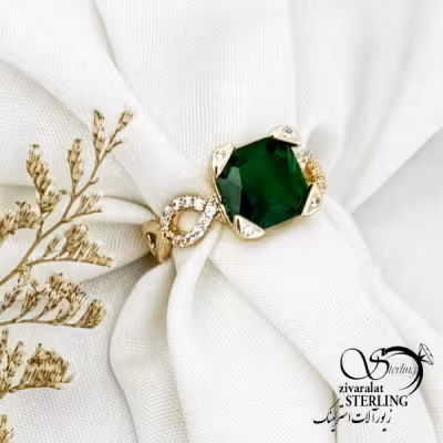 انگشتر ژوپینگ طرح زمرد کد 14771