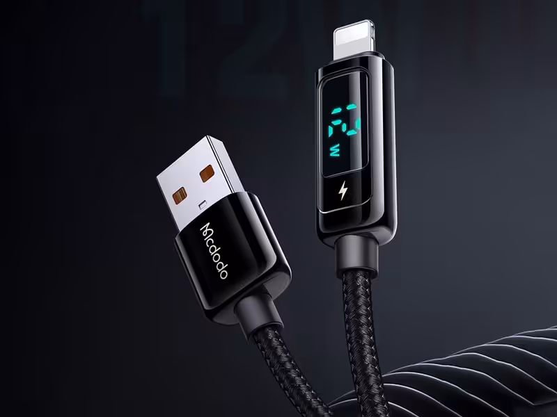 کابل شارژ هوشمند لایتنینگ مک دودو Mcdodo Ca-9941 Digital Display Pro Lightning Cable 1.2M مشکی