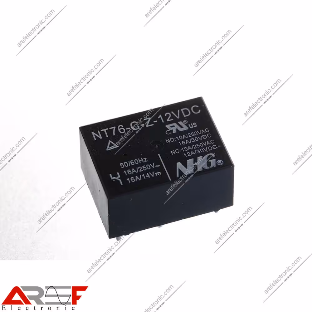 رله NHG مدل NT76-C-Z-12VDC دارای 12 ولت 10 آمپر 5 پین - فروشگاه عارف الکترونیک